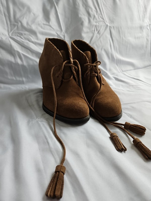 Ralph Lauren Brown Ankle Boots With Lace Size 7 Used