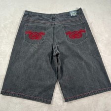 Vintage Y2K Southpole Jorts Mens Size 46 Black Faded Denim Jean Shorts Y2K Baggy