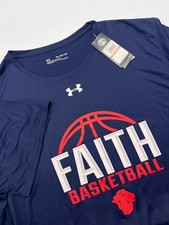 New Men UNDER ARMOUR Locker Tee Blue Short Sleeve Shirt Sz 3XL Faith Basketball