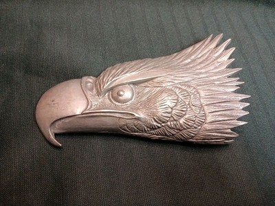VTG USA Bald Eagle Belt Buckle Sandy Val 1971 Signed Biker Hippie Rat Rod (BF)