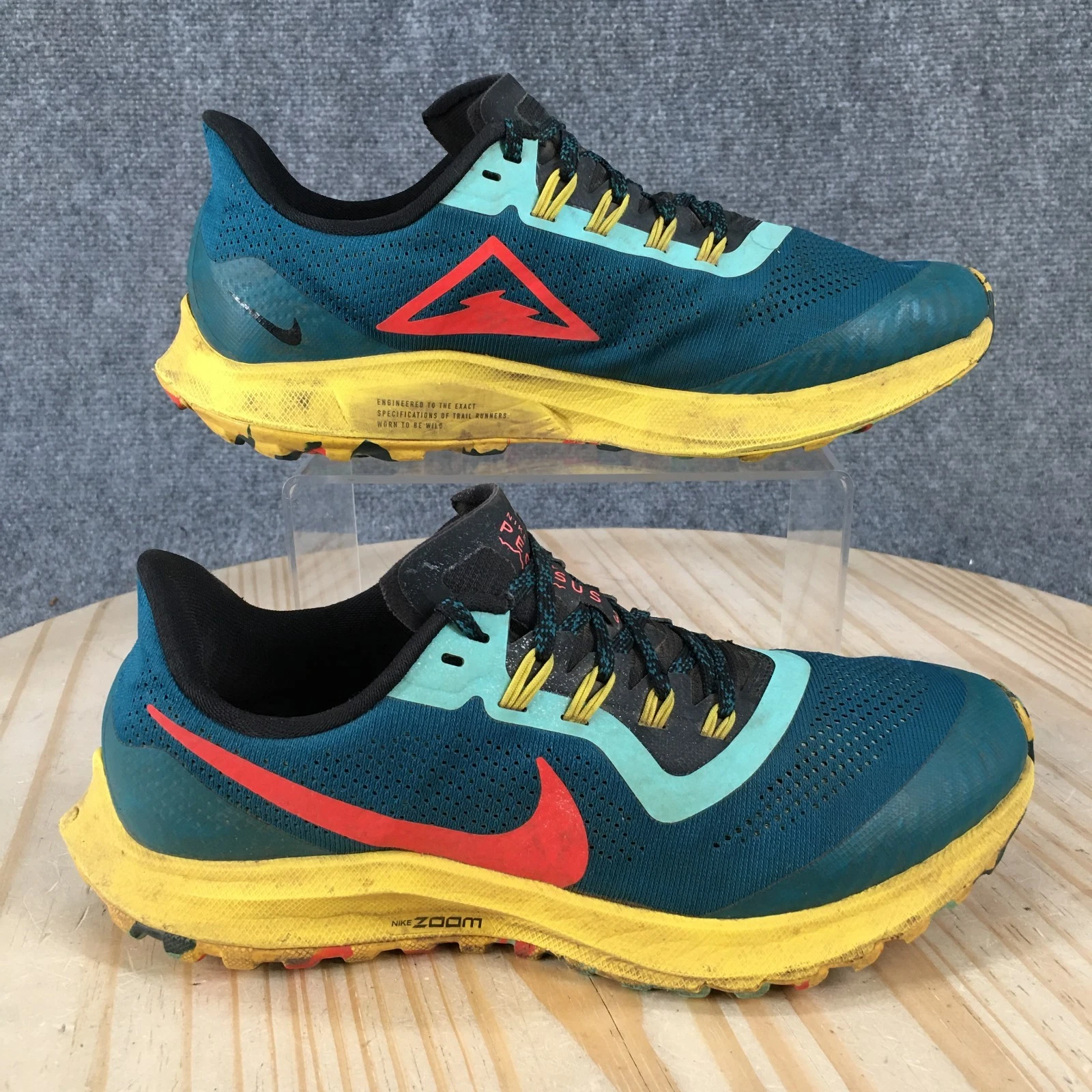 Nike Air Zoom Pegasus 36 Trail Shoes Womens 9 Athletic Sneakers AR5676-301 Teal