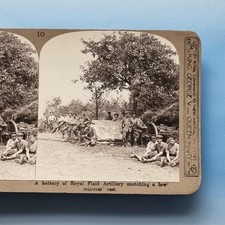 WW1 Military Stereoview C1916 Real Photo France Rfa Battery Take A Break