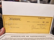 Clark Gable Signed Check Cheque 1946 Gone With The Wind Auto With CoA