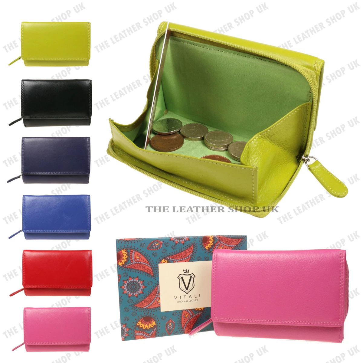 Ladies leather on sale coin purses uk