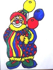 Gabis  Window Color Bilder Deko Fasching Karneval Helau Alaaf lustige Clowns r&l