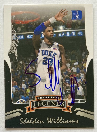 SHELDEN WILLIAMS RC SIGNED IP 2007 PRESS PASS LEGENDS #3 NBA ROOKIE AUTO