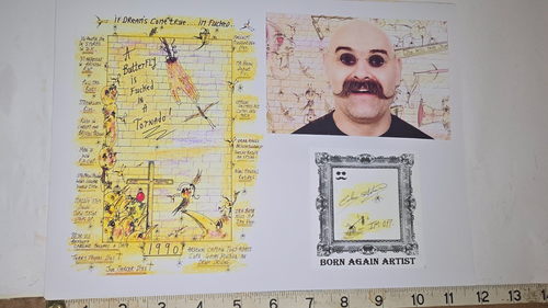 CHARLES BRONSON / SALVADOR ORIGINAL HAND SIGNED SPIDER AND QUOTE COA