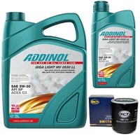MotoröL Set Addinol 5W-30 MV 0530 LL 6 Liter + ÖLfilter FüR Audi Skoda VW Passat