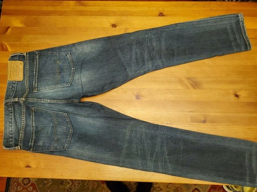 AMERICAN EAGLE OUTFITTERS DARKWASHED AND FADED SLIM JEANS Size 28 X 30 - Picture 1 of 6