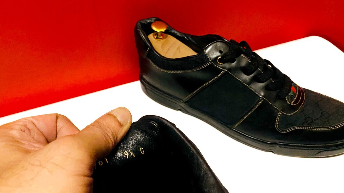 $889.00 !!GUCCI HI END GG LUXURY MEN'S BLACK SNEAKERS SHOES MARKED