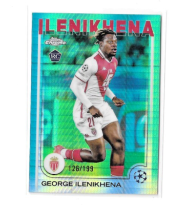 George Ilenikhena 2024-25 Topps Chrome UEFA Aqua Blue Refractor #d