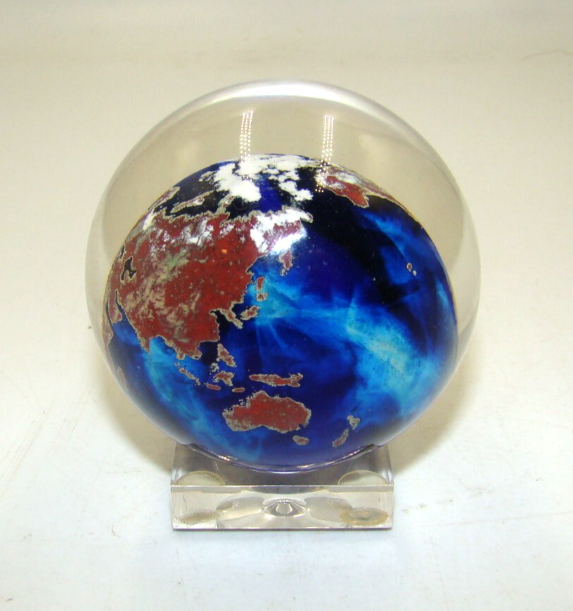 Lundberg Studios Art Glass Earth Marble 1996