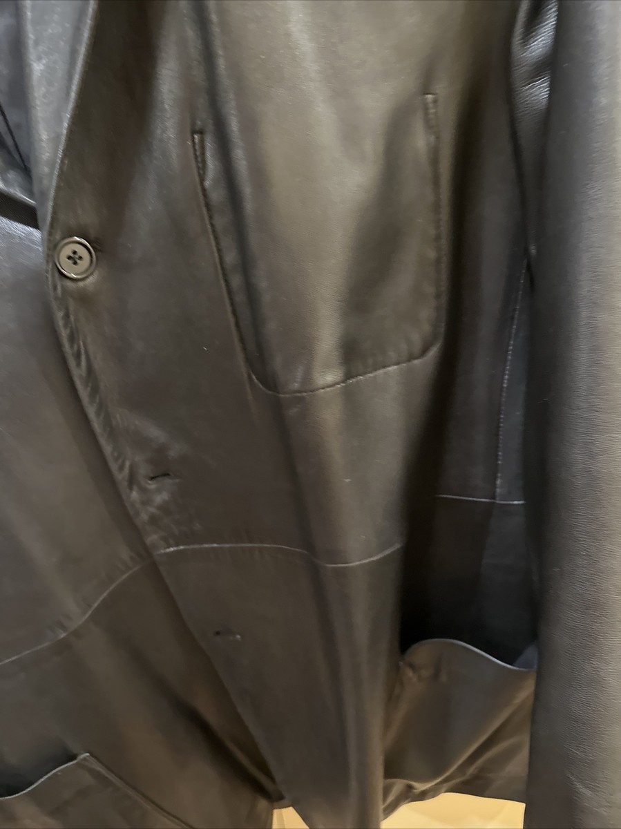 DONNA KARAN SIGNATURE MEN LEATHER JACKET BLACK XXL VINTAGE DONNA KARAN SIGNATURE MEN LEATHER JACKET BLACK XXL VINTAGE