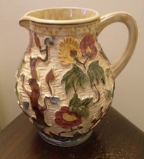 INDIAN TREE JUG - HAND PAINTED - H J WOOD, STAFFORDSHIRE, ENGLAND 