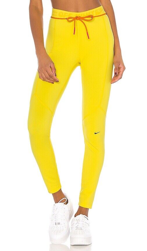 Nike X Off White NRG Leggings Yellow Tights S New Super Nike X Off White NRG Leggings Yellow Tights S New Super