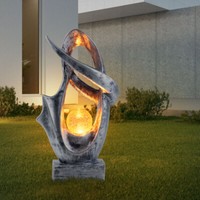 AußEnleuchte Solarlampe Gartenleuchte Feuereffekt Balkonlampe Glas Led Warmweiß