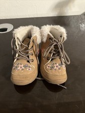 OshKosh BGosh Ramira Toddler Girls Fashion Boots Size 7m Brown Tan Faux Fur