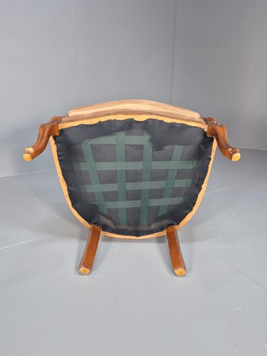 Vintage Danish Lounge Chair Beige Velour Beech Antique French Style EB8926 VCLO - Picture 9 of 18