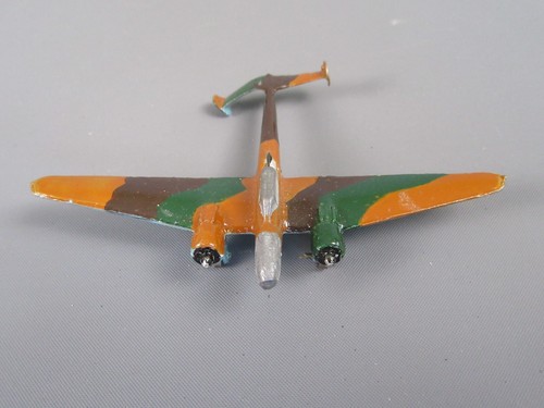 B389 Vintage Potez 630 Avion Bi Moteurs Camouflé WWII Jouet Aluminium 8.8 cm - Picture 9 of 9