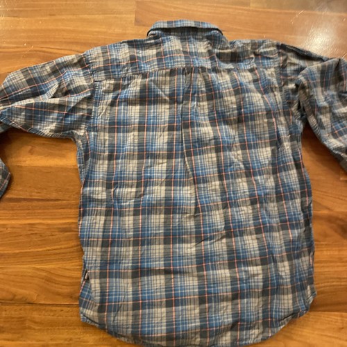 PATAGONIA Flannel Men's XL Organic Cotton Plaid Button Up Long Sleeve Shirt Blue - Picture 5 of 5