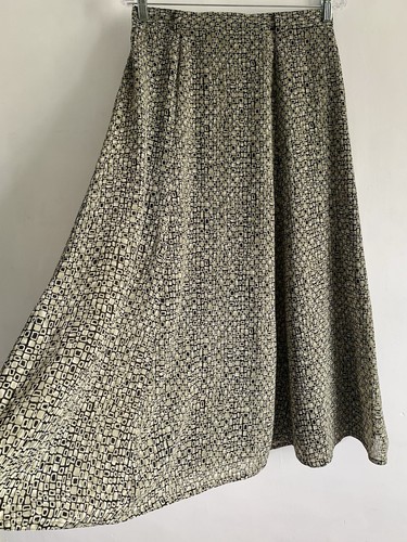 VINTAGE VIYELLA GREEN & BLACK GEOMETRIC PRINT MID RISE MIDI LONG SKIRT SIZE:14 - 第 10/13 張圖片