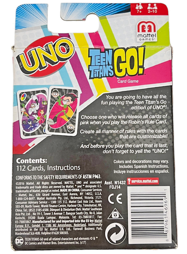 Uno Card Game Teen Titans Go! Edition - COMPLETE - EUC - Mattel - Picture 5 of 9
