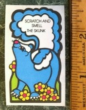 Vintage 80s MELLO SMELLO Skunk Scratch  Sniff Smell Stinky Sticker Matte Retro