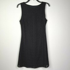 Helene Blake Vintage Dress Black Lace Women's Medium Sleeveless Made USA