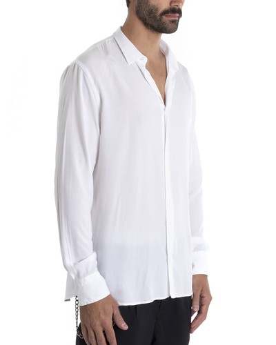 Camicia Uomo Sartoriale Con Colletto Manica Lunga Viscosa Morbida Vari Colori - Imagen 62 de 92