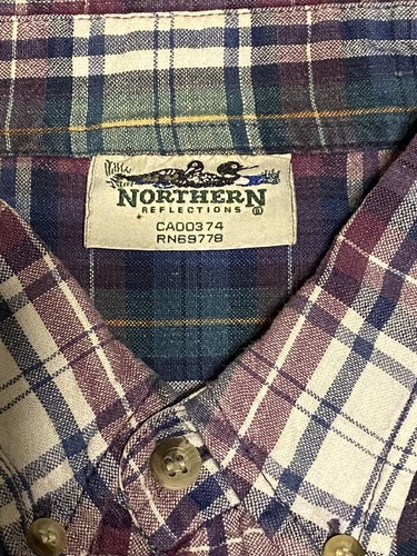 Northern Reflections Button Up Flannel Shirt Men's Large Multicolor Long Sleeve - Picture 2 of 12