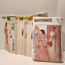 Lot of 9 Vintage 1970s Sewing Patterns Various Sizes