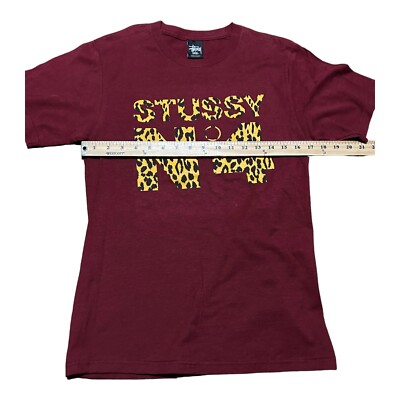 Vintage Stussy No 4 N4 Leopard Graphic Print Tee T Shirt