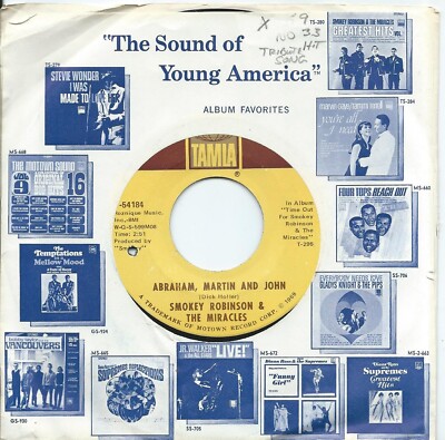 Smokey Robinson & Miracles:Abraham, Martin And John/Much better off:US Tamla:196