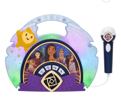 Disney WISH Sing-Along Kids Boombox Bluetooth & Working Mic - Picture 2 of 3