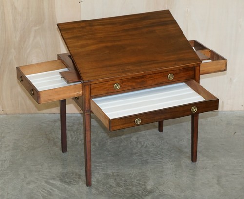 VERY FINE CIRCA 1780 GEORGIAN MAHOGANY READING TABLE WITH CANDLE SLIPS & SLOPE - Picture 11 of 12