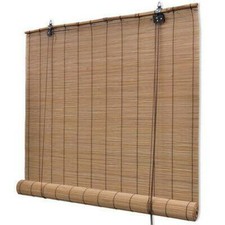 Bamboo Roller Blind Brown Window Sunshade Hanging Windows Kitchen Cords 80x200cm