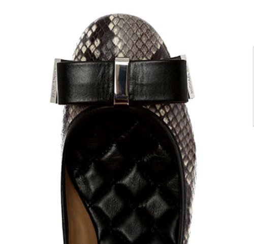 ZAPATOS MICHAEL KORS KIERA CUERO NEGRO SERPIENTE MEDIA BOMBA - Imagen 4 de 12