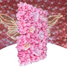 Artificial Wedding Silk Flower Wall Decor Background Rose Floral Panels 12Pcs