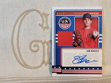Sam Burgess, Team USA, 2023 Panini Stars & Stripes Patch Auto NTDP-SB🇬