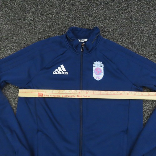 Adidas Jacket Girls Large Blue Climalite Full Zip Mock Neck Long Sleeve Youth - Picture 5 of 11