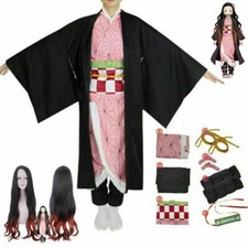Anime Cosplay Costumes Kamado Nezuko Costume Demon Slayer Kimetsu No Yaiba Wigs