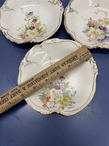 Antike Royal Bonn Germany handbemalte Beerenschale 3er Set Blumenmuster - Bild 4 von 14