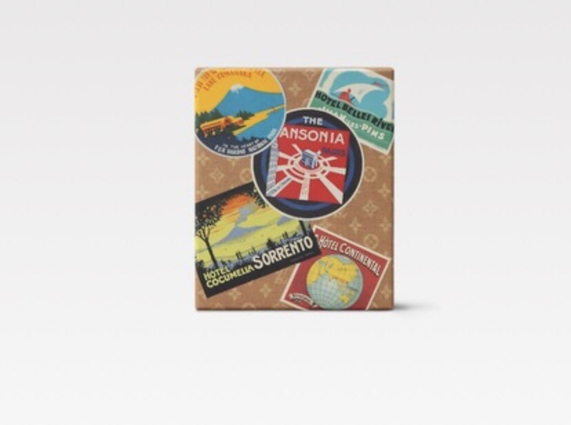 NEW Louis Vuitton Travel Hotel Labels Postcard Box for Suitcase or