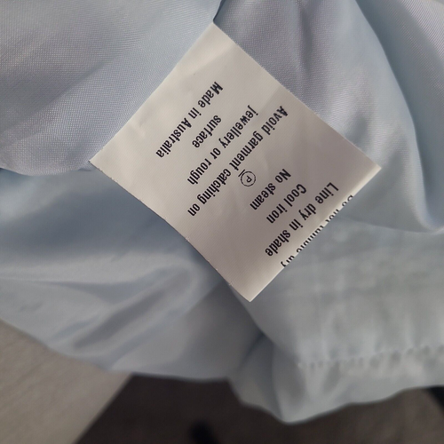 Carla Zampatti 10 Evening/Cocktail Party Dress with Peplum Light Blue/Gold - Picture 11 of 16