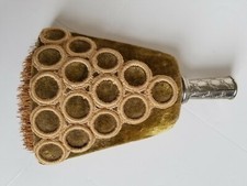 Antique Grooming brush with Custom Velvet Holster, Silver handle 7 1/2" in size