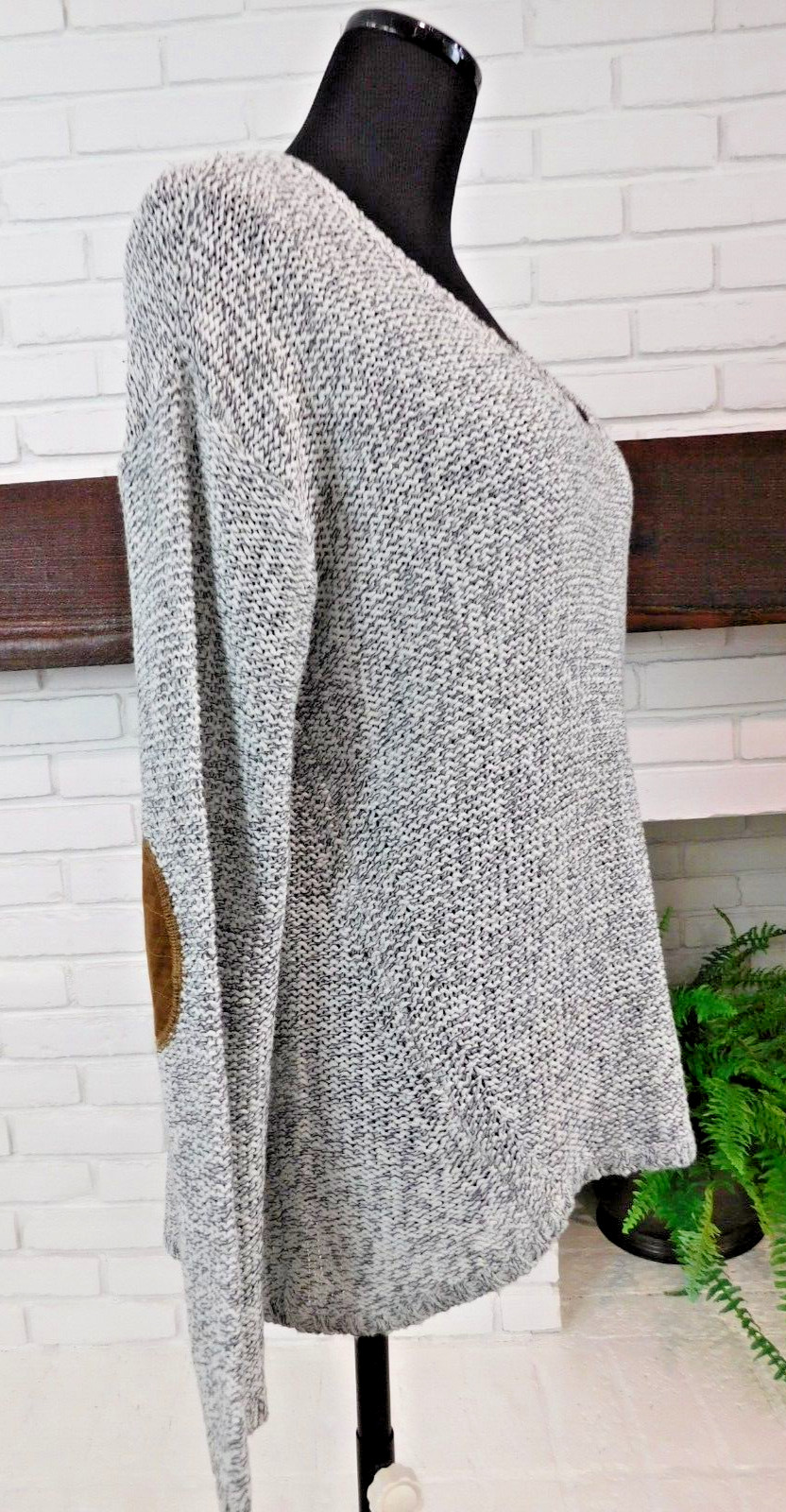 RD Style Rowca Elbow Patch Pullover Sweater Black… - image 2