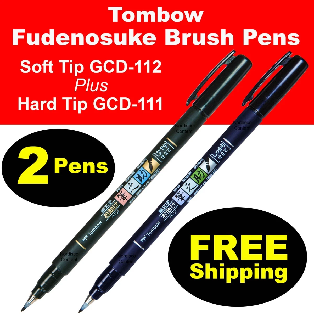 Tombow Fudenosuke Brush Pen 2 Pens Set