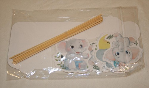 Blue Elephant Cake Cupcake Topper Happy Birthday 13 Pcs Baby Shower Party Picks - 第 2/2 張圖片