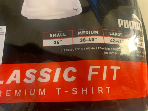 Puma Men's Classic Fit Premium Crew Neck T-Shirt 3 Pack Size Small 36" White - 第 5/10 張圖片