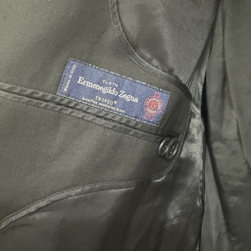 Ermenegildo Zegna Blazer Mantel Herren schwarz 4 Knöpfe superfeine australische Wolle - Bild 5 von 12